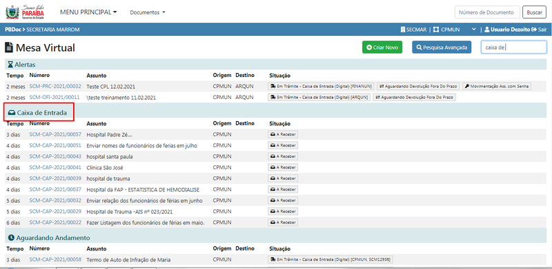 Mesa Virtual do PBdoc (Versão 1.5)