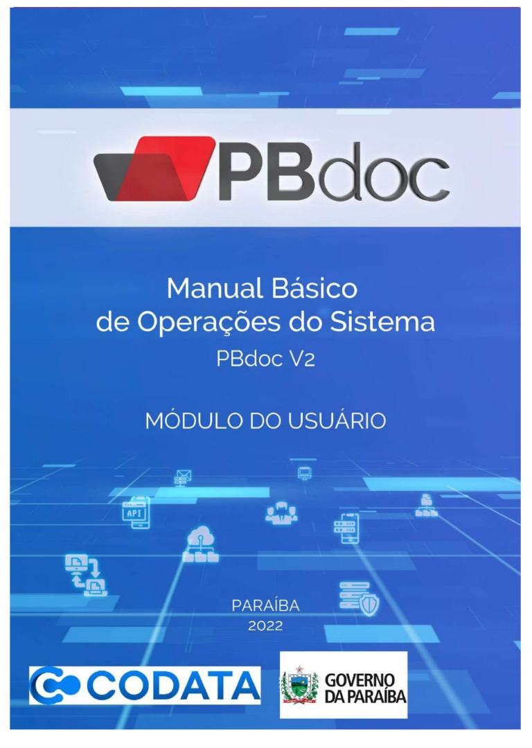 Capa do Manual Básico de Operações do Sistema PBdoc V2 (2022)